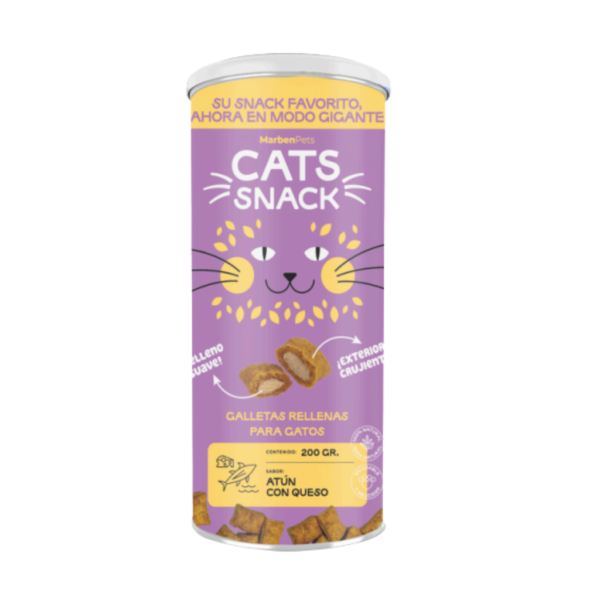 Cats snack envase galleta rellena atún con queso 200 g