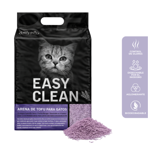 Arena easy clean tofu lavanda 6 Kg (3 bolsas de 2 Kg)