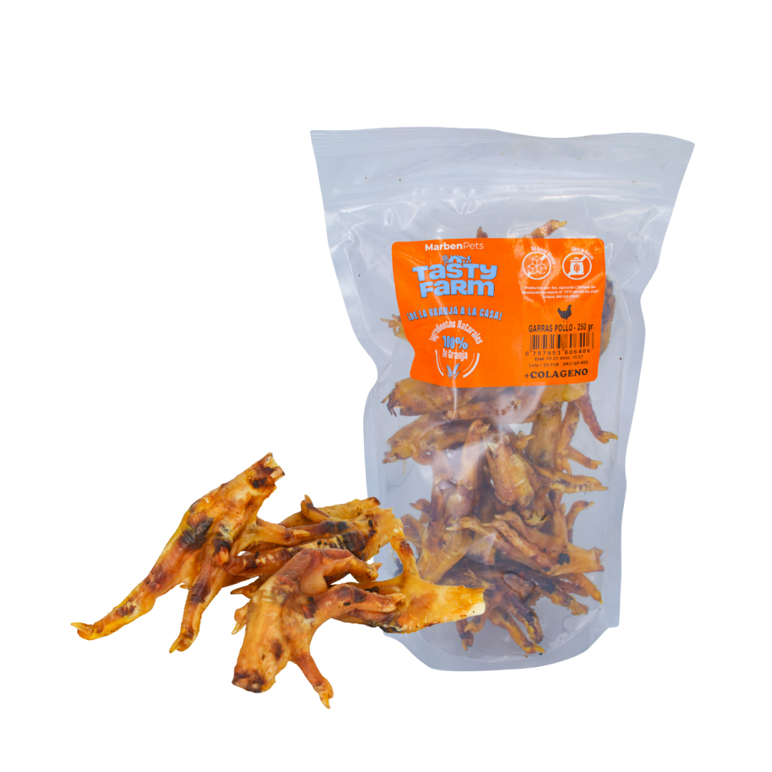 Tasty farm garras de pollo deshidratadas 250 g