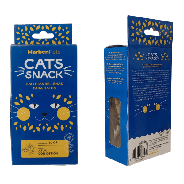 Cats snack galleta rellena atún con ostión 80 g