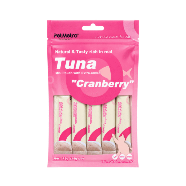 PetMetro creamy atún & arándanos 75 g (5 tubitos de 15 g)