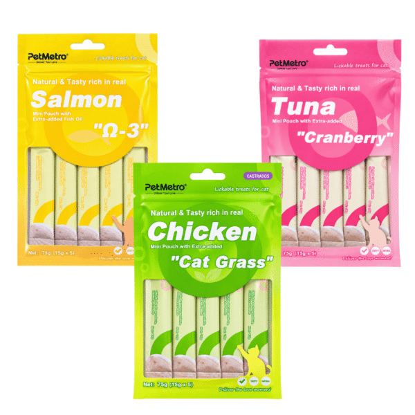 PetMetro creamy MIX 3 sabores 750 g (50 tubitos de 15 g)