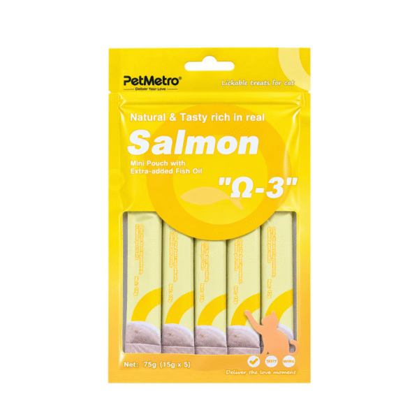 PetMetro creamy salmón con aceite de pescado 75 g (5 tubitos de 15 g)
