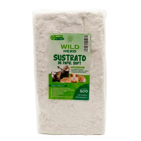 Wild herd sustrato de papel soft 3 Kg (6 empaques de 500 g) *RB